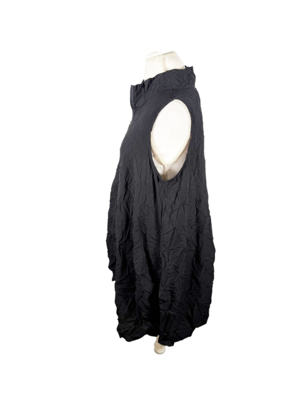 Comfy USA Black Verona Crinkle Vest Lagenlook Tunic Top Pockets Artsy Size M - Picture 7 of 11